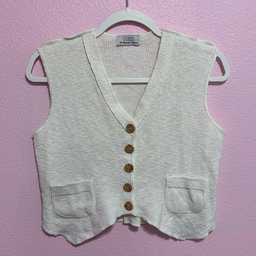 VTG GUESS Ribbed Knit Vest